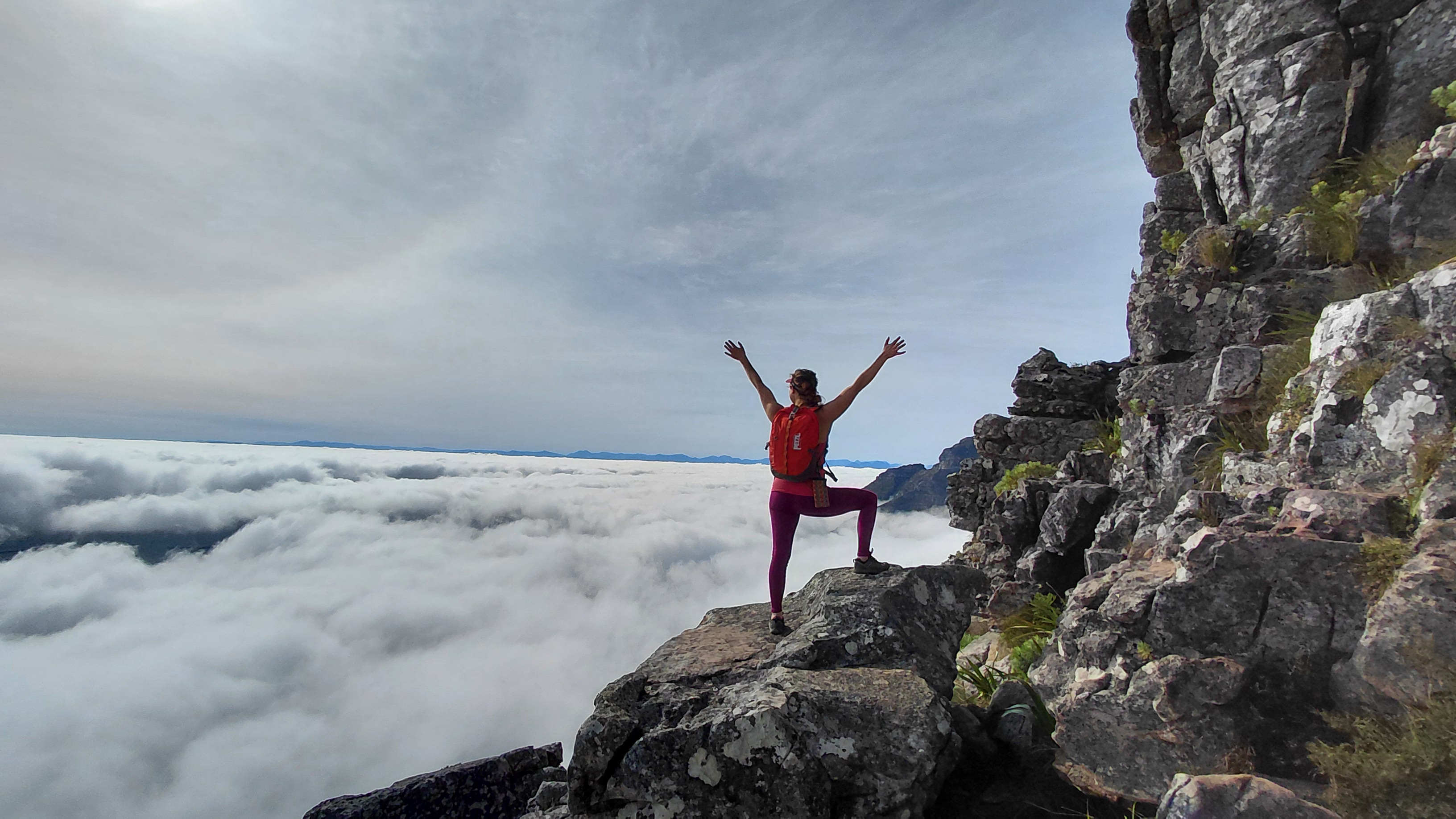 India Venster route on Table Mountain above the Cape Town City Bowl