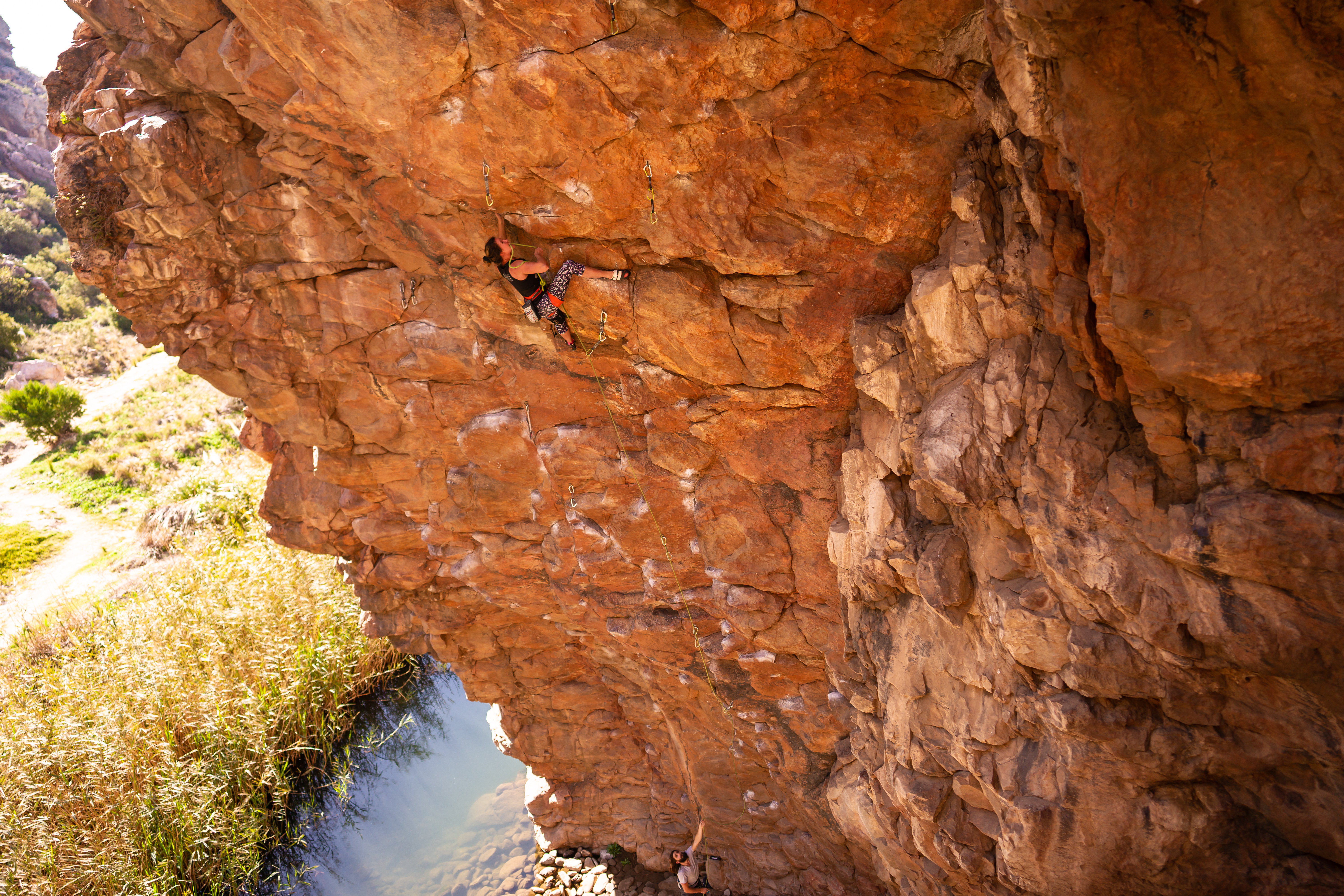 Rock climbing on Western Cape sandstone near Silvermine
